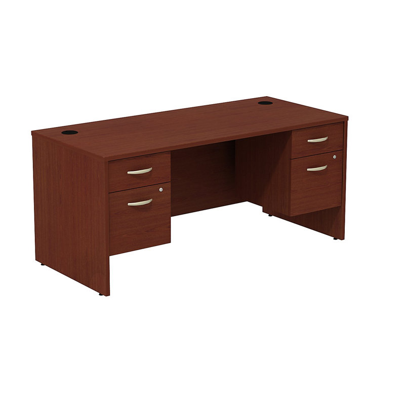 Ringold Executive Desk, Mahogany/Mahogany, 30" H x 66" W x 30" D