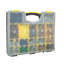 Storage Organizer Tool Box Set - Set of 4 Plastic Clear Top Parts, Craft, and Hardware Organizers with 3 Sized Compartments by Stalwart (Yellow/Black)