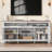Farmhouse Style Conference Table - Office Meeting Desk with Adjustable Storage Shelves and Cabinet Doors - Freestanding, Robust Wood Construction - For Professional Workspaces, Brown-1676563635-1670531418