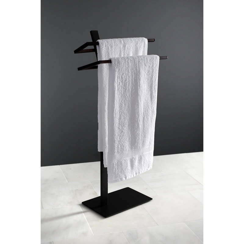 Porte-serviettes double autoportant Kingston Brass Edenscape, Bronze huilé