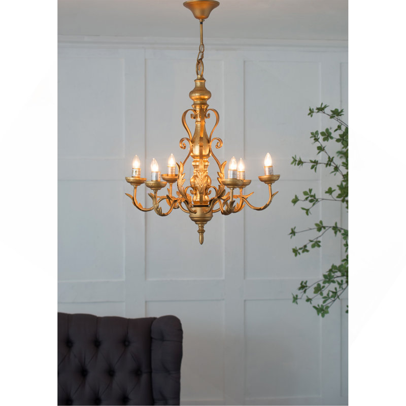 Lustre en métal à 6 lumières de 25,5 po, luminaire suspendu avec chaîne réglable pour le vestibule de la salle à manger de la cuisine, ampoule non incluse
