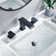 Square Widespread 2-handle Bathroom Faucet with Drain Assembly