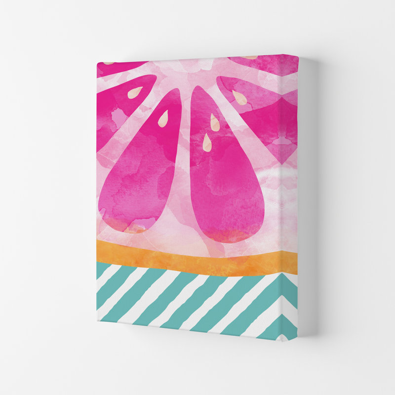Grapefruit Abstract - Print, 29.7cm H x 21cm W x 4cm D, Wrapped Canvas
