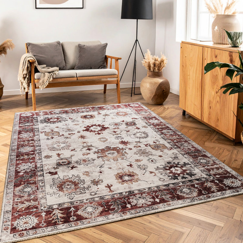 Gcnbl2015 5 pi. 3 po Tapis rouge et multicolore X 7