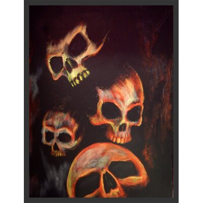 Rock N Bones Skulls' Framed Print -  Buy Art For Less, IF EDC097 8x10 1.25 Black