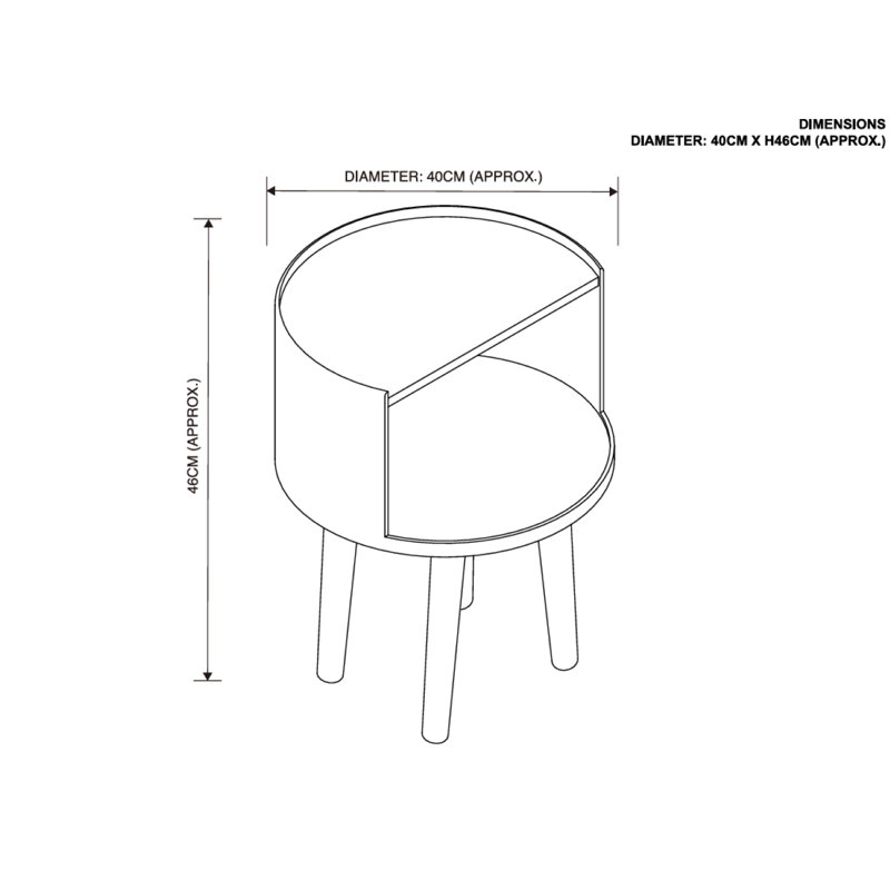 Prentice 40cm W Manufactured Wood Bedside Table