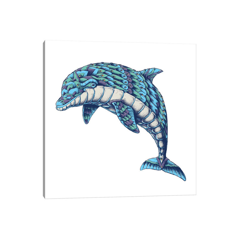 Ornate Dolphin In Color I, 30.48cm H x 30.48cm W
