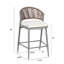 Tabouret de comptoir moderne pour l'extérieur de 26 po de hauteur avec siège en forme de PE, de 2, gris mat - cadre rouille, coussin d'eau à utiliser