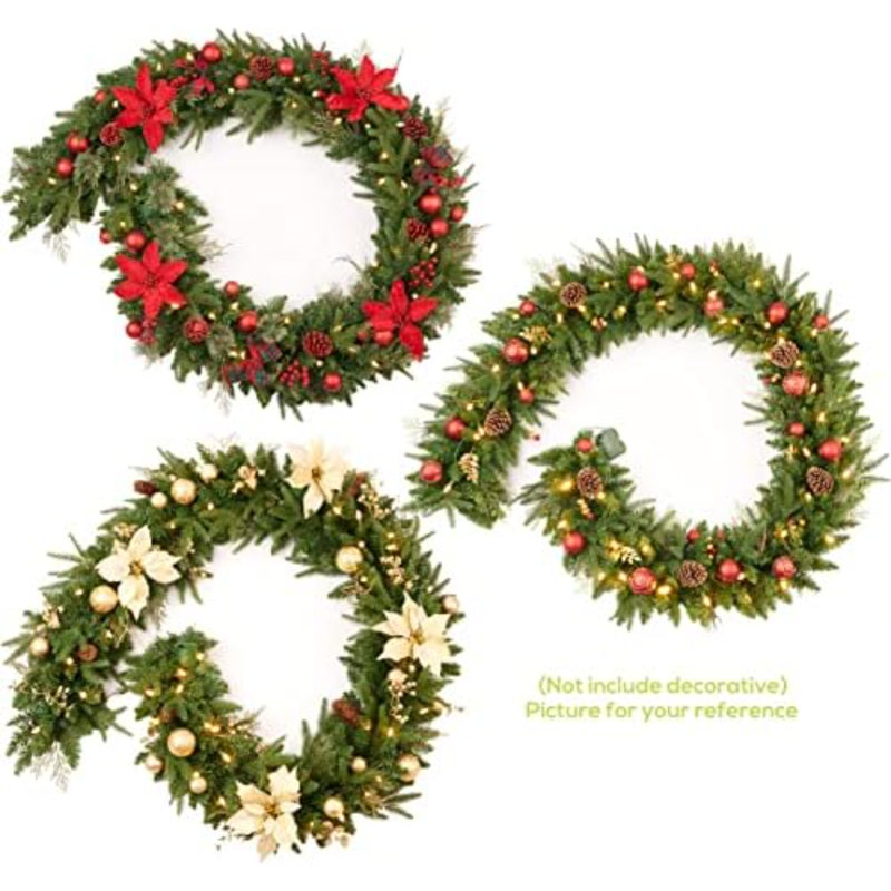 Guirlande de Noël 9 pi avec 50 lumières à DEL pré-éclairées à piles