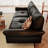 Mid-Century Black Cloud-Shaped Sofa