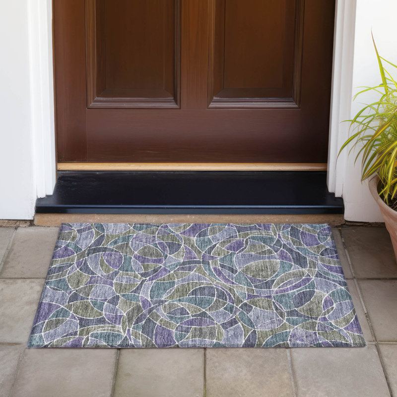 Machine Washable Indoor/Outdoor Chantille ACN2208 Geometric Rug, Rectangle 1 pi 8 po x 2 pi 6 po