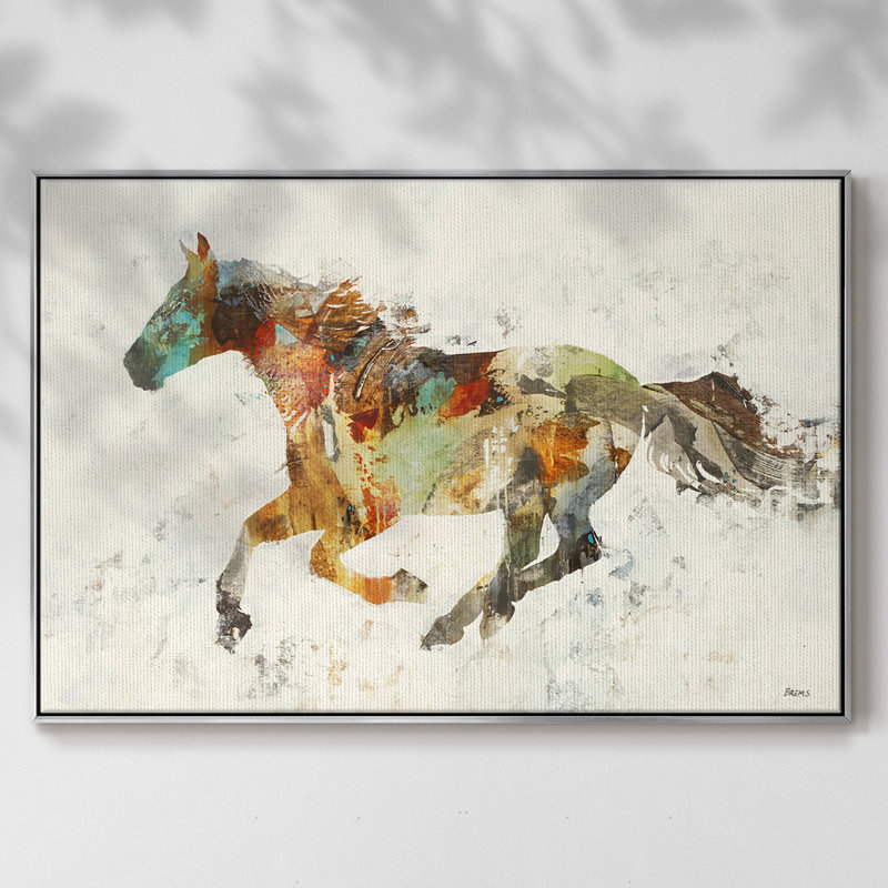 Totem II - reproduction sur toile avec cadre flottant, H 25 po x l 17 po x P 2 po, Argent