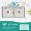 APPASO 3 Hole Pull Down Kitchen Faucet with Pull Down Sprayer and Soap Dispensor Stainless Steel-88143575