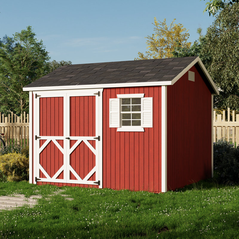 Classic Workshop Outdoor Wood Storage Shed, 10' x 10', Yes