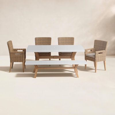 Fleur 74" Eucalyptus Patio Dining Set