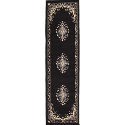 Tapis oriental noir Balthrop