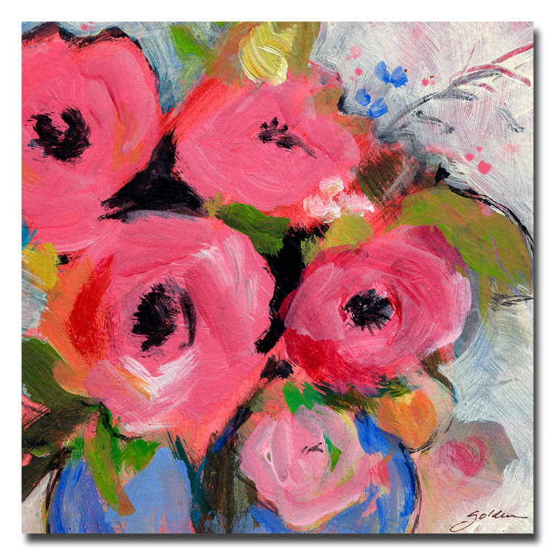 Bouquet in Pink Contemporary Canvas Graphic Art