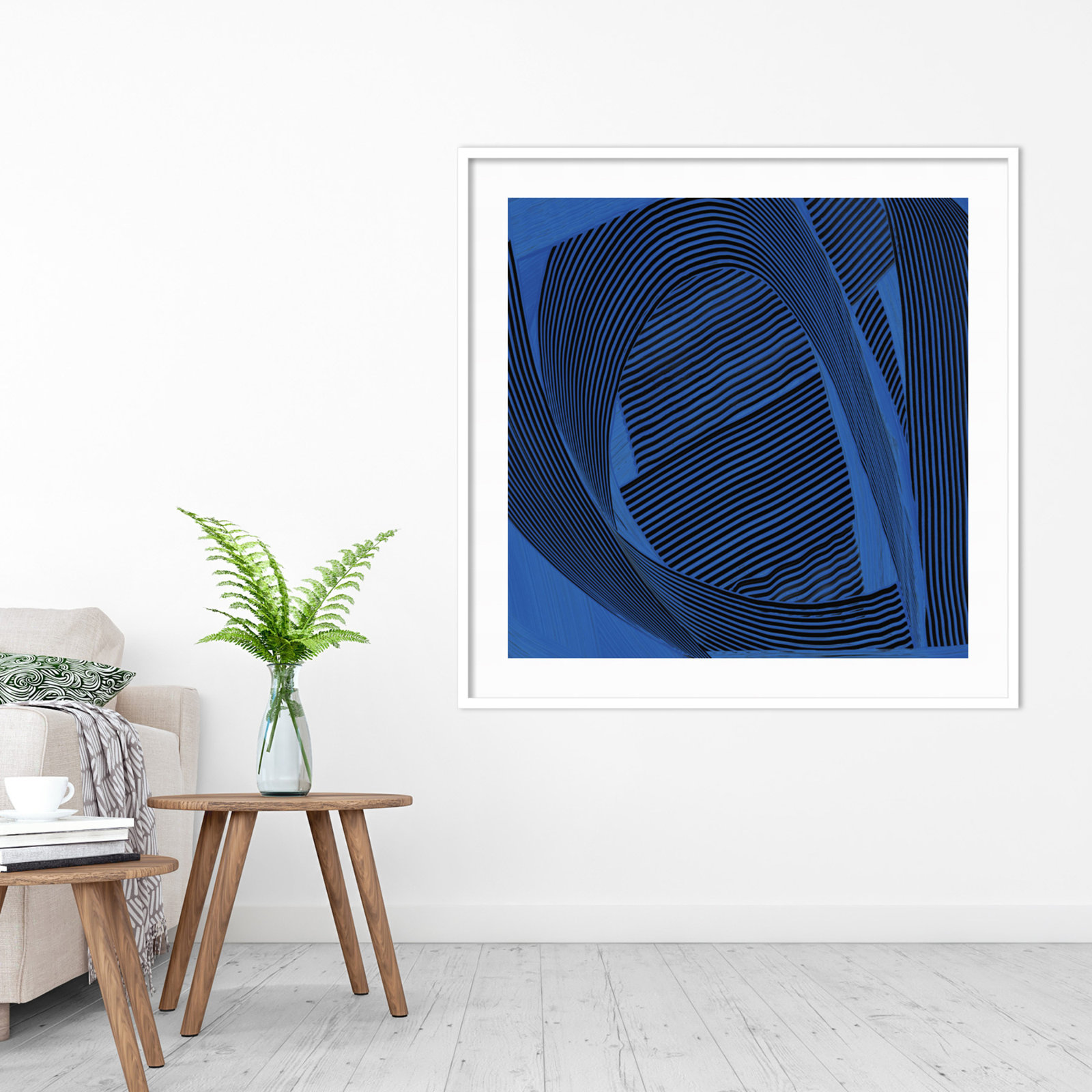 Weaving I by Mike Schick, 41.12" H x 41.12" W x 0.88" D, White Framed Paper