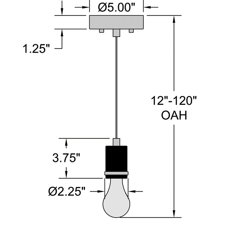 Luminaire suspendu 1 lumière, Laiton brossé antique