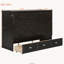 Lit escamotable Queen avec grands tiroirs et port USB, finition espresso brossé-1101701766
