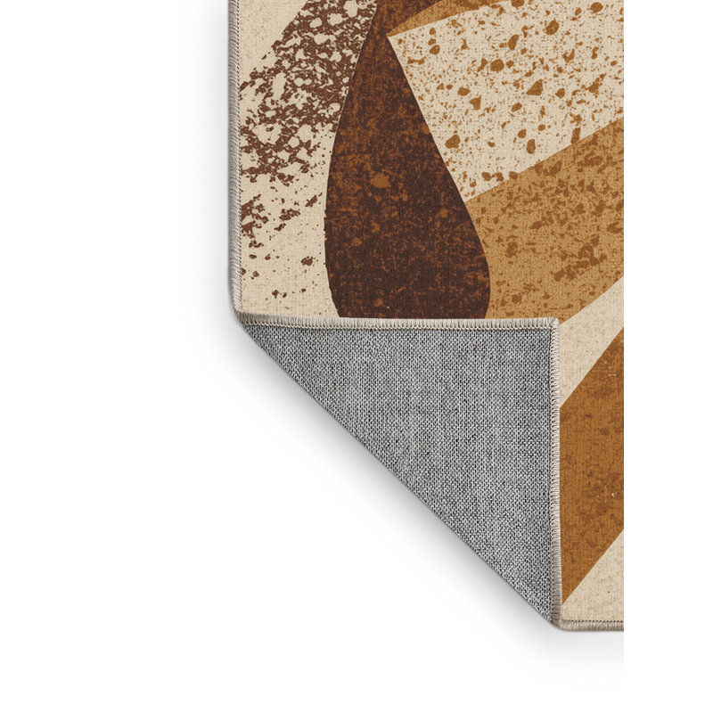 Machine Washable Kirkwood Bread Loaf Rustic Rug in Beige – Beige Binding, 3x5