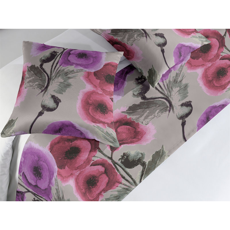 Ensemble de chemin de lit Ambesonne Poppy, Grand lit