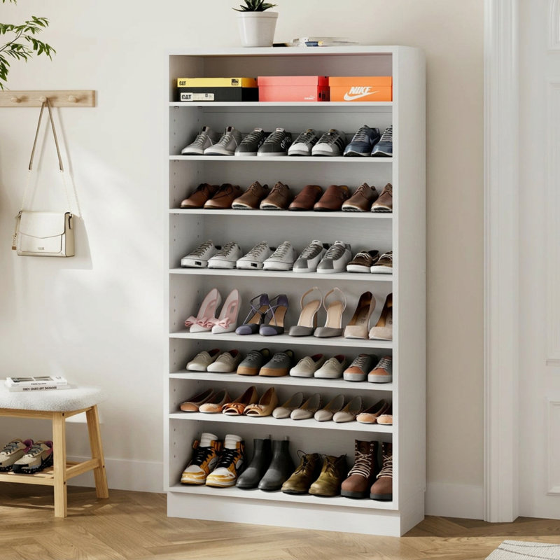 Range-chaussures 40 paires avec tablettes réglables, Blanc