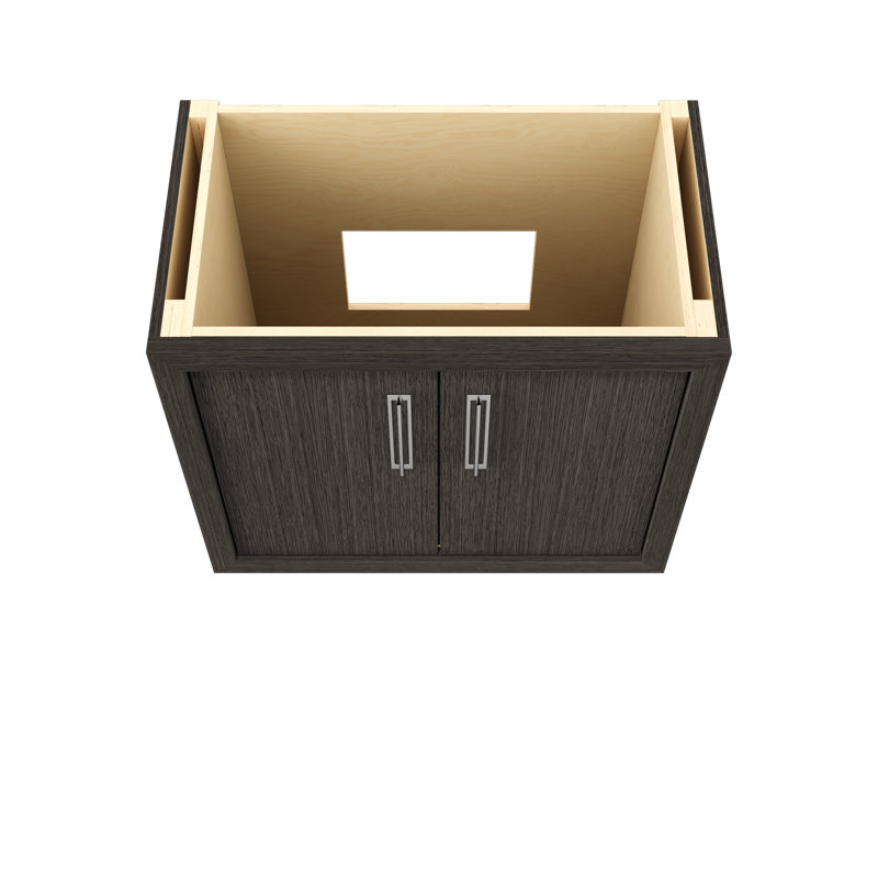 Avalon Single Bath Vanity, Gray Weathered, Polished Chrome, 36"