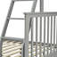 Lit superposé simple au-dessus de double en bois gris, équipé et doté de caractéristiques, construction en pin robuste, peut être divisé en deux pour plus de commodité, pas de sommier nécessaire, rampe supérieure - protection de la longueur, bas