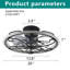 Ventilateur de plafond encastré sans pales de 50 cm (20 po) avec grille, éclairage DEL tricolore et télécommande