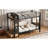 Teen Bedrooms and Dormitories Modern Twin XL Over Twin XL Metal Bunk Bed with Integrated Storage and Customizable Pegboard in Sleek Black-1769971978