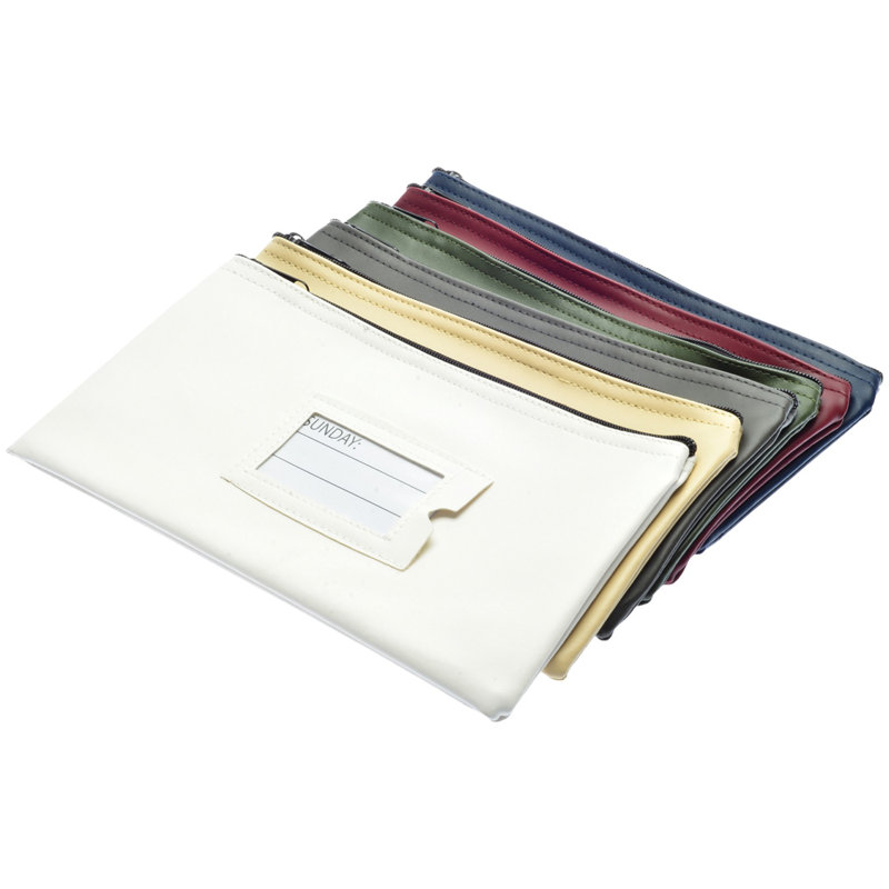 Paquet de 7 jours de sacs à fermeture à glissière, H 8,6 po x l 11,4 po x P 1 po, Bleu / vert / marron