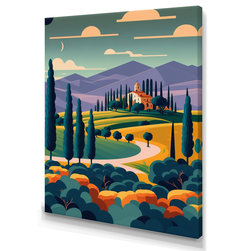«Graphic Trees to Wineyard», reproduction sur toile, H 20 po x l 12 po x P 1 po, Toile tendue