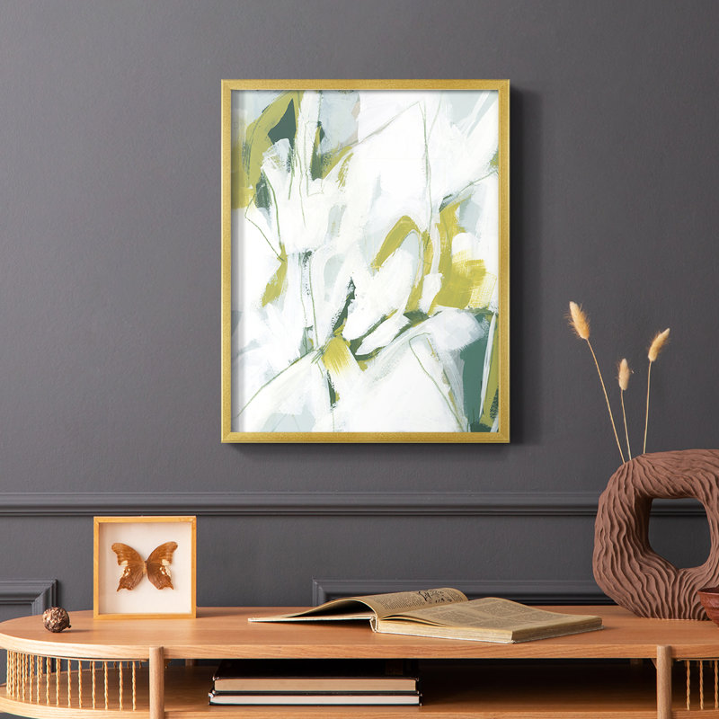 Reproduction encadrée Emerald Ice II - bois massif, Or, H 28 po x l 22 po