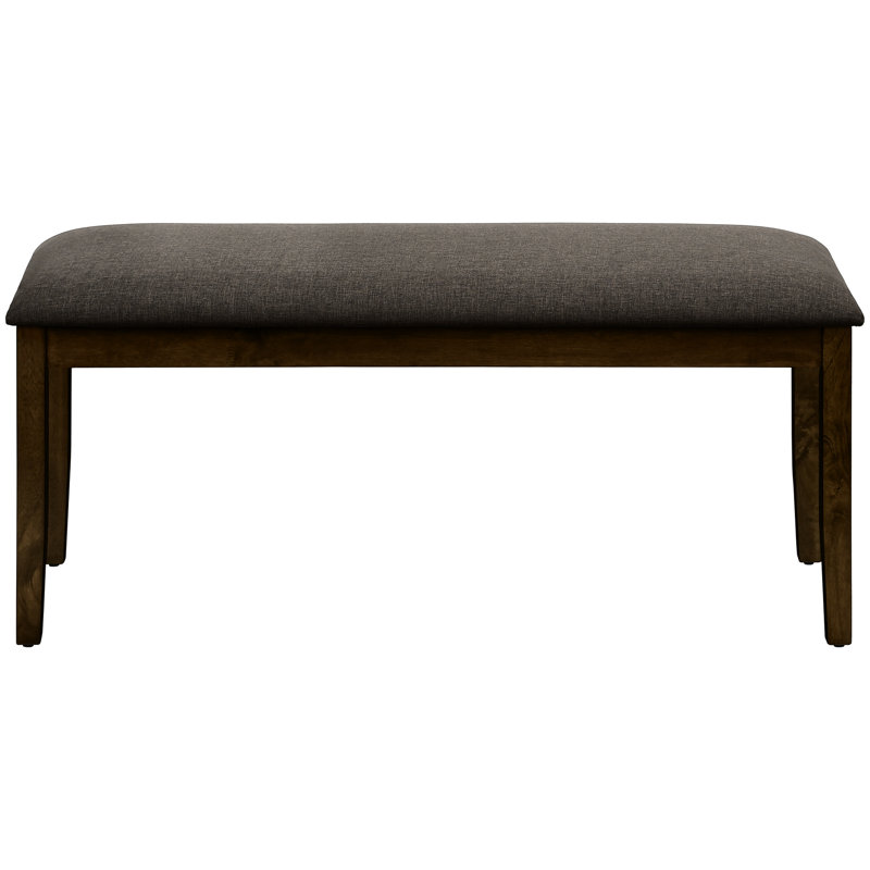 Banc rectangulaire de 44 po de conception transitionnelle avec assise rembourrée en brun et support en bois massif pour un style de vie confortable et élégant