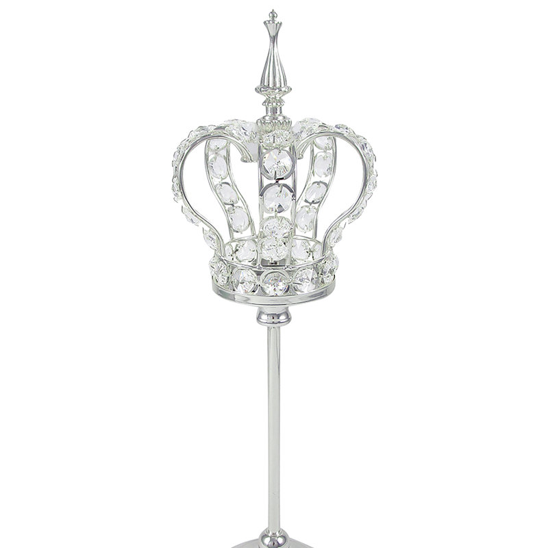 Couronne de perles en cristal avec support Brunner, Argent, H 17 po x l 5 po x P 5 po