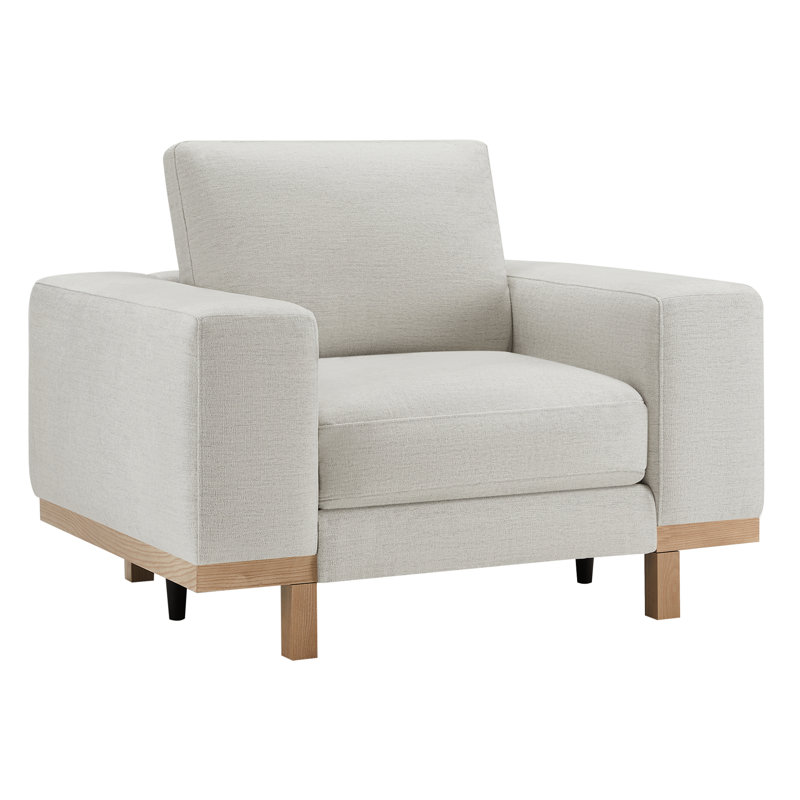 Fauteuil de 47 po de largeur Arnette, Natté gris clair Brent