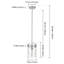 Luminaire suspendu pour îlot de cuisine 1 lumière 5,9 po avec abat-jour en verre martelé transparent Levona-280620867