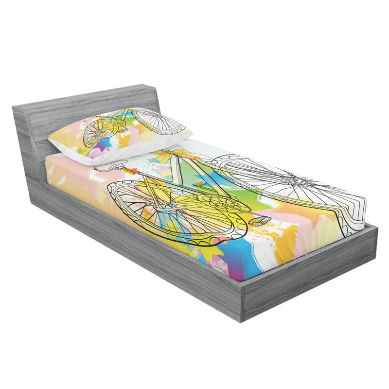Ensemble de draps pour bicyclette avec papillon sur un ensemble de draps vélo