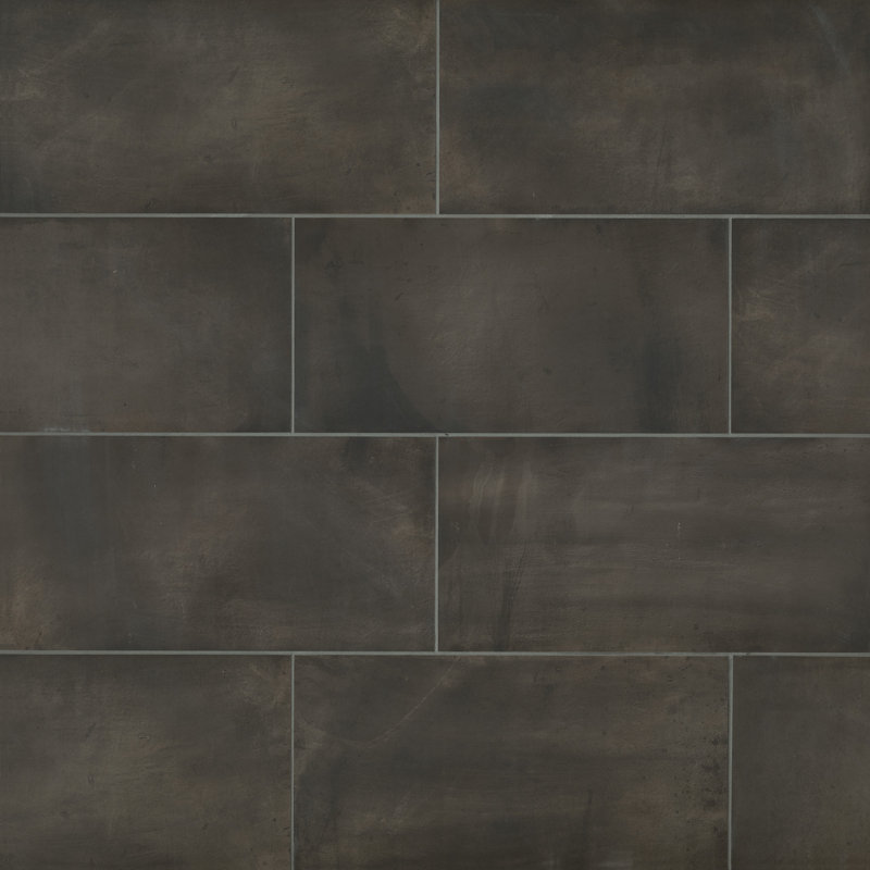 Chateau 12" x 24" Porcelain Concrete Look Wall & Floor Tile, Tobacco