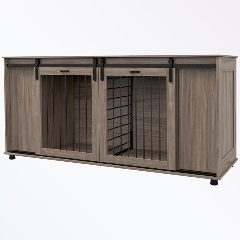Cage pour chien avec porte coulissante et cloison amovible