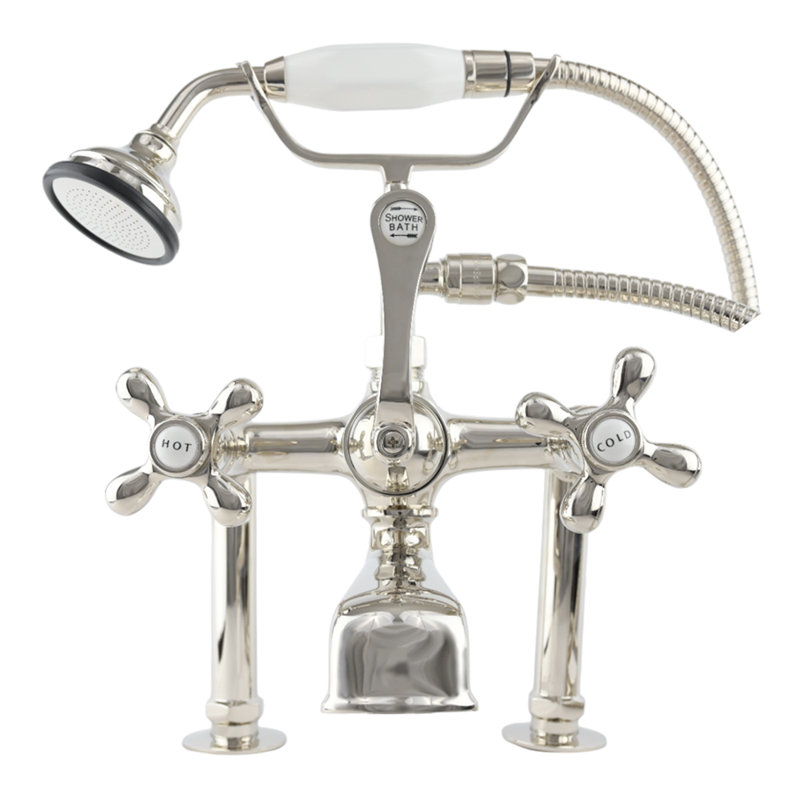 British Telephone Deck Mount Tub Faucet (P0462) by Strom Living, Polished Nickel