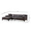 Canapé d'angle moderne de couleur anthracite 57,1 po x 98,4 po x 33,9 po | Structure en bois de hêtre et en carton, tissu 100% polyester | 28 coussins en mousse et plumes grises, 2 coussins inclus, design scandinave industriel, facile d'entretien-1793283066-1793283067