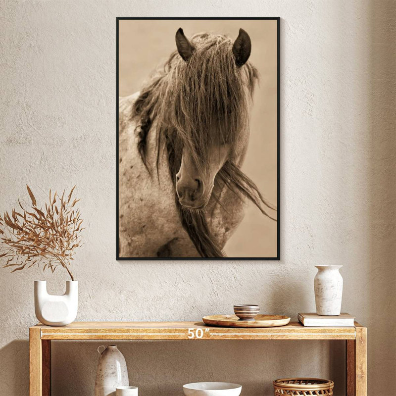 Cheval de la liberté, Cadre flottant noir, 27 po x 40 po