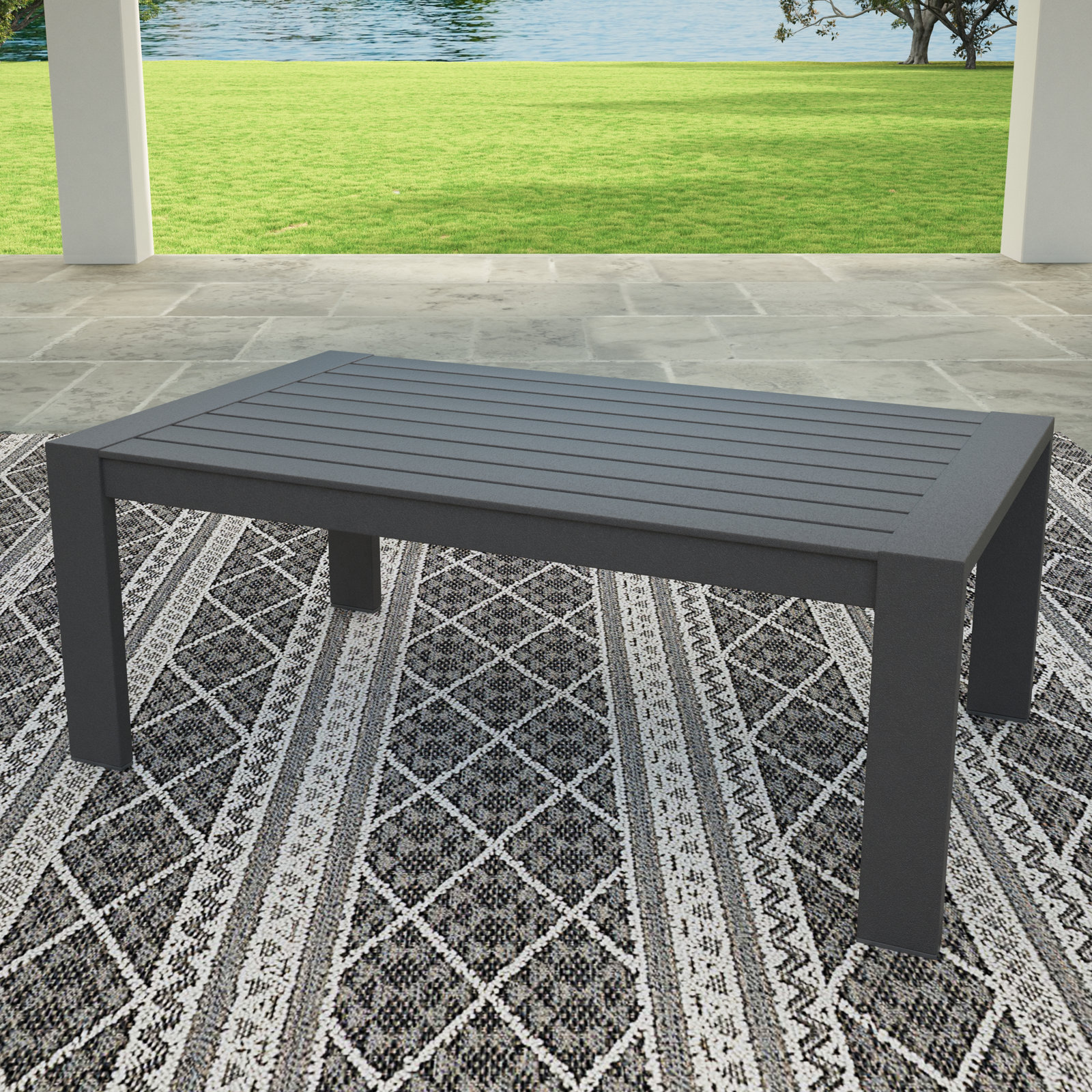 Dulcie Powder Coated Aluminum Coffee Table