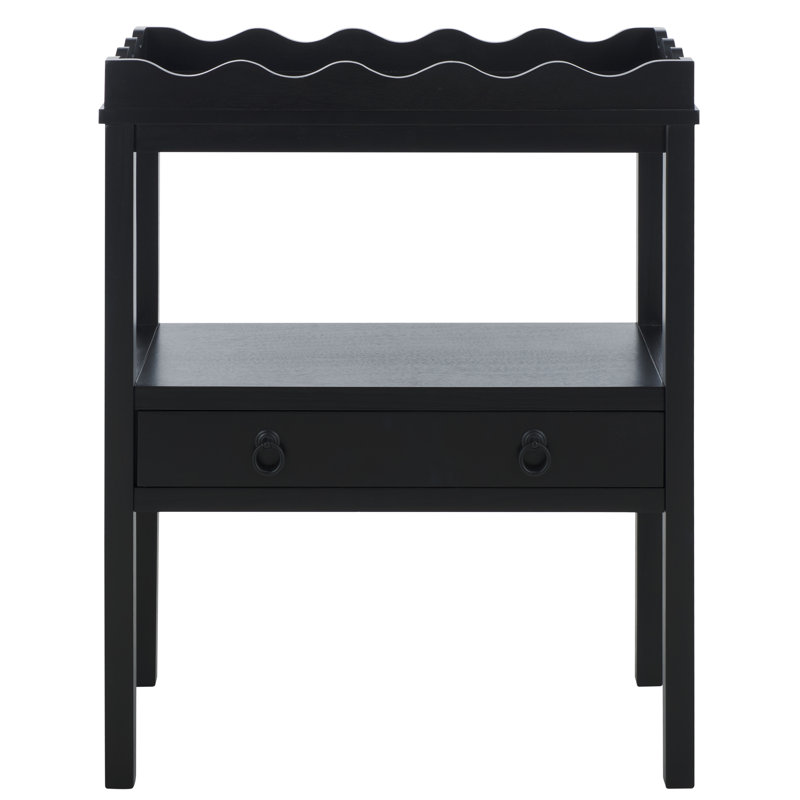 Table d'appoint rectangulaire Kirkley à 1 tiroir, Noir