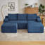Canapé modulaire en L avec siège profond, sans assemblage requis, canapé modulaire pour salon, chambre à coucher, appartement, bleu-1325109240
