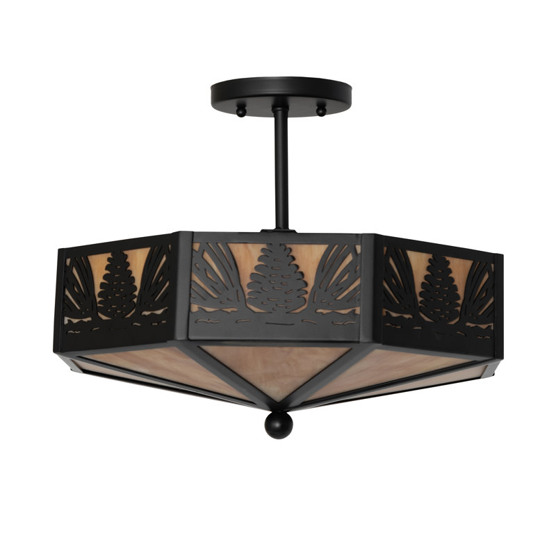 16" Wide Pinecone Semi-Flushmount