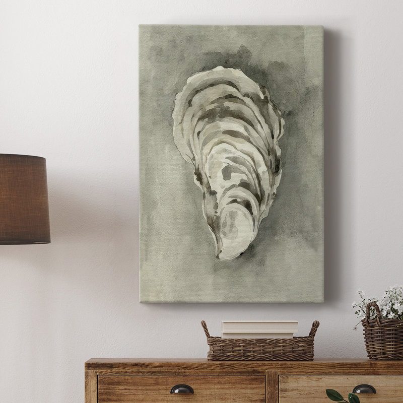 Neutral Oyster Shell II -Gallery Wrapped Cavas, 27" H x 18" W