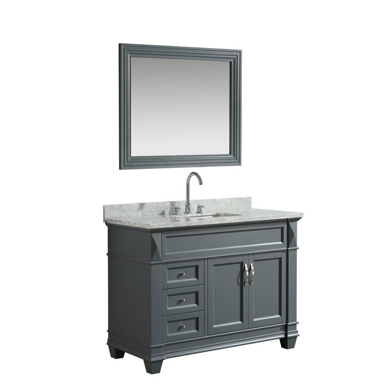Ensemble de meuble-lavabo de salle de bain simple avec miroir 48 po Lusk